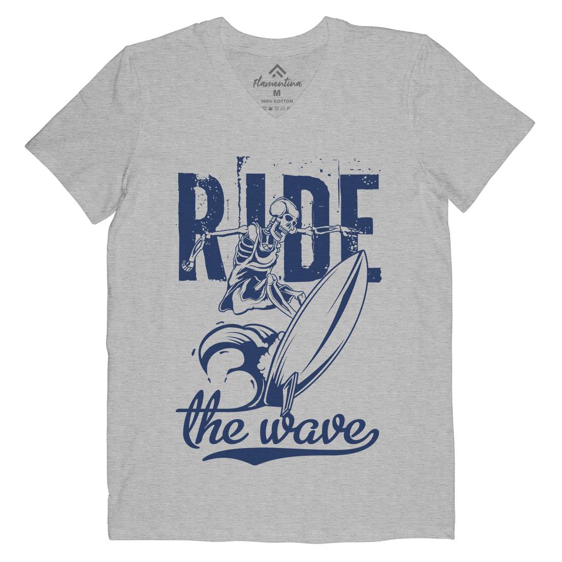 Ride Wave Surfing Mens V-Neck T-Shirt Surf B173