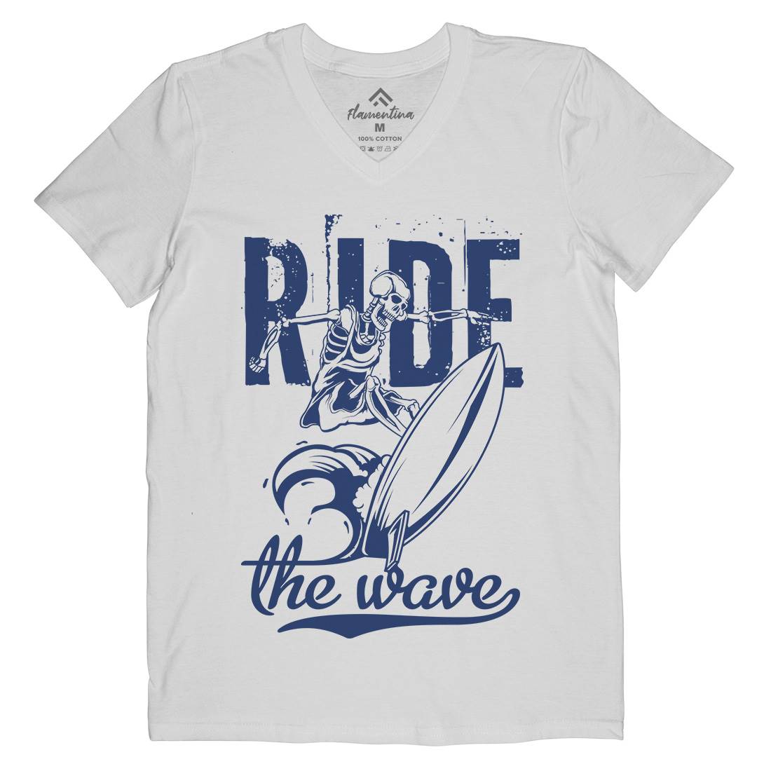 Ride Wave Surfing Mens V-Neck T-Shirt Surf B173