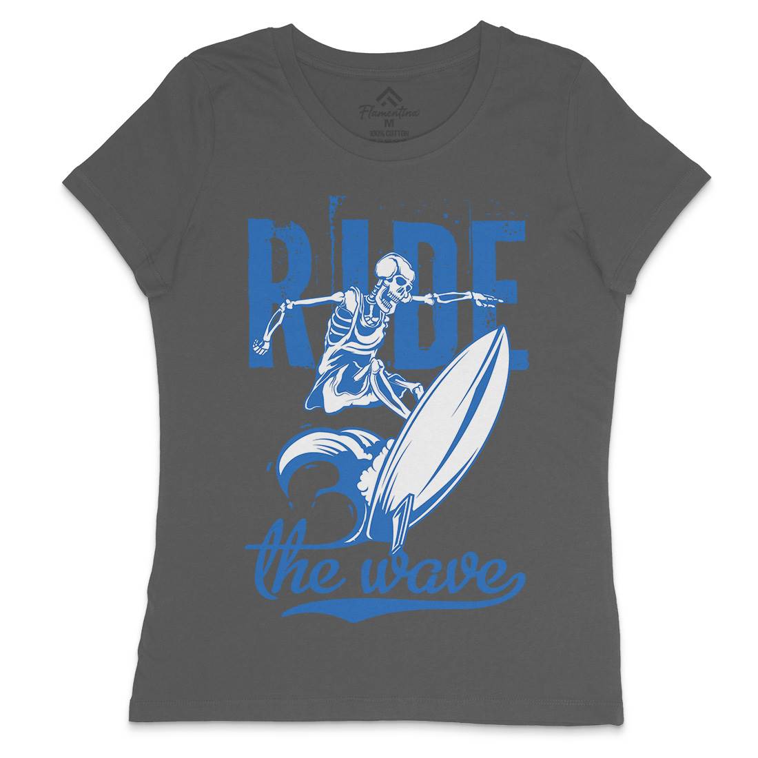 Ride Wave Surfing Womens Crew Neck T-Shirt Surf B173