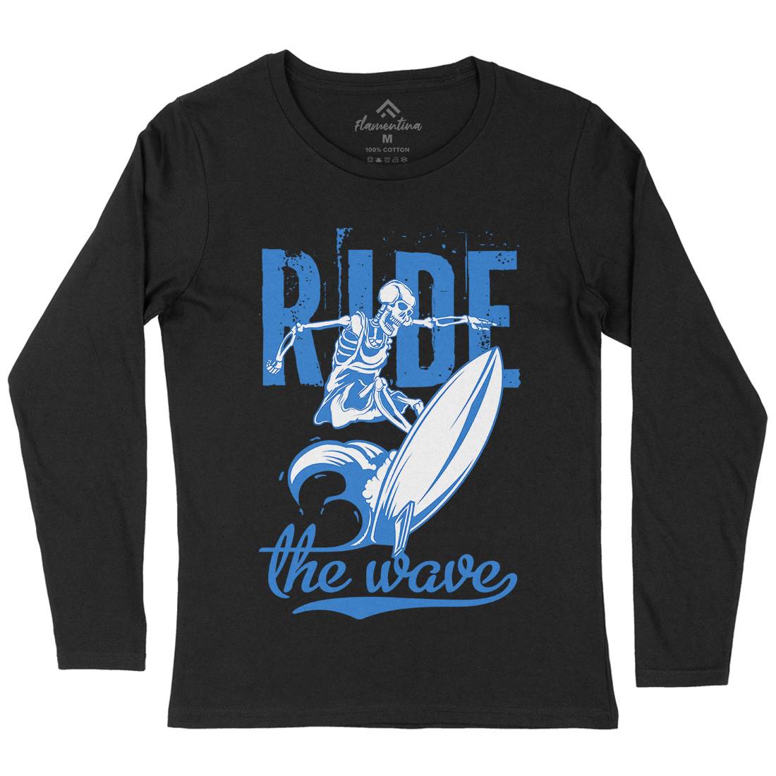 Ride Wave Surfing Womens Long Sleeve T-Shirt Surf B173