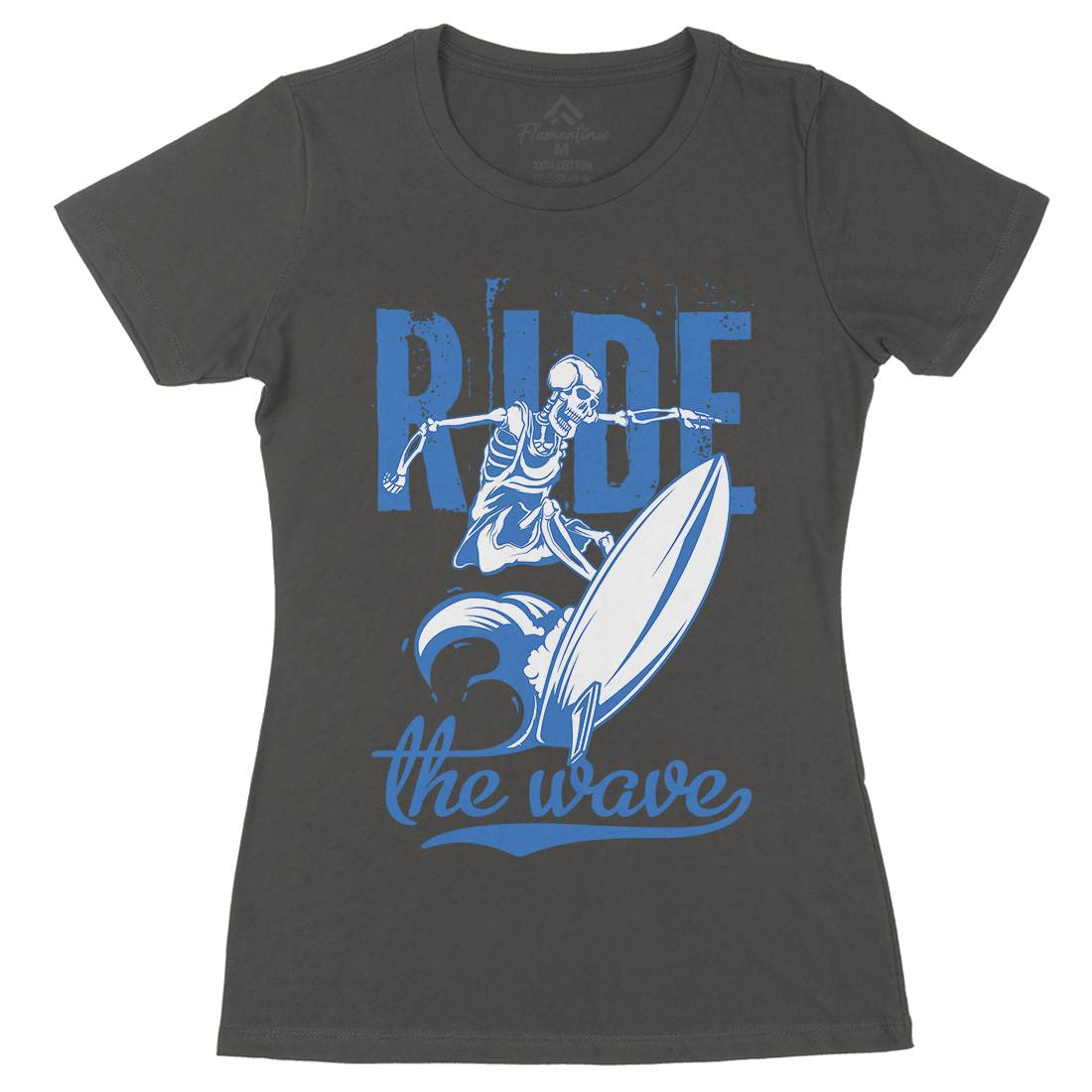 Ride Wave Surfing Womens Organic Crew Neck T-Shirt Surf B173