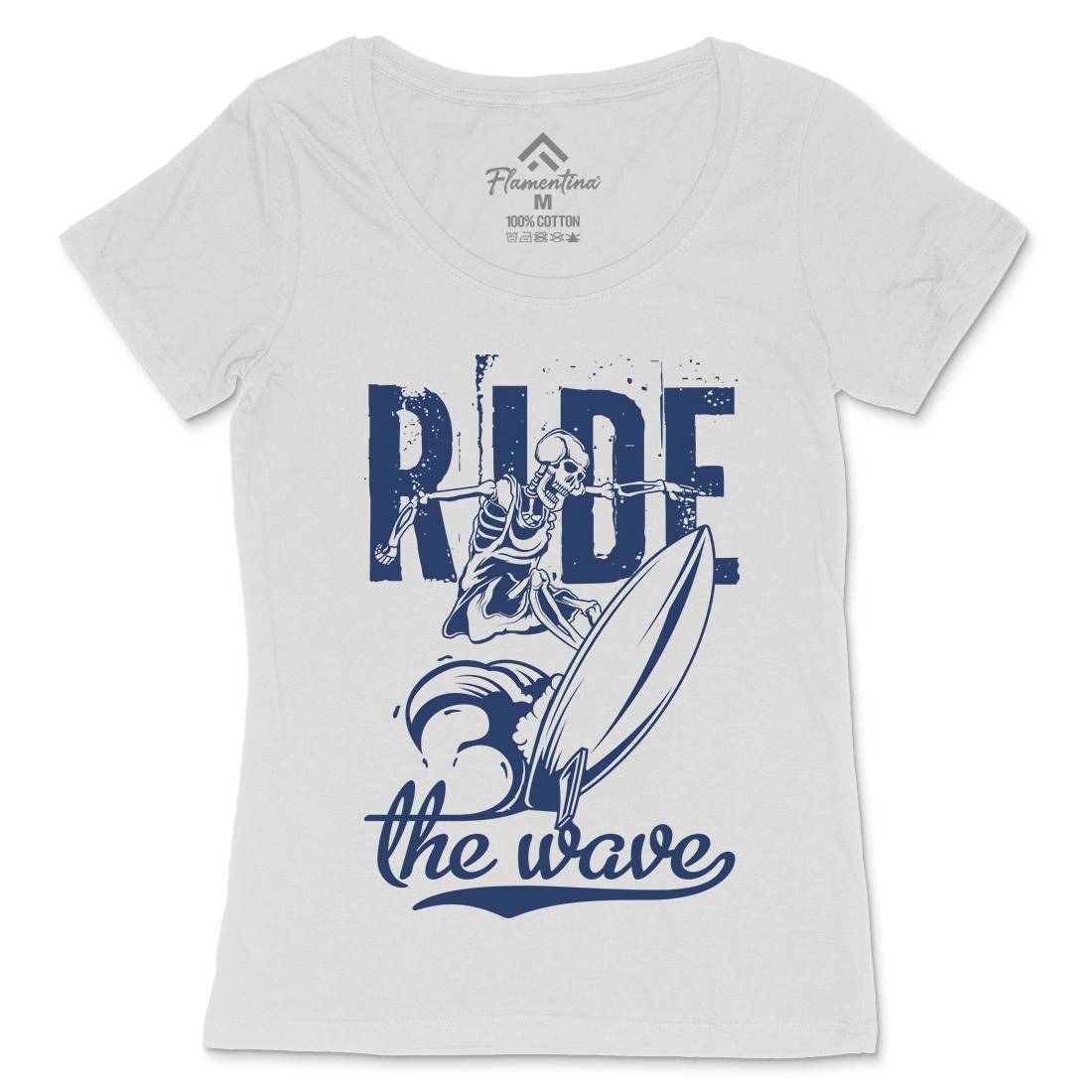 Ride Wave Surfing Womens Scoop Neck T-Shirt Surf B173
