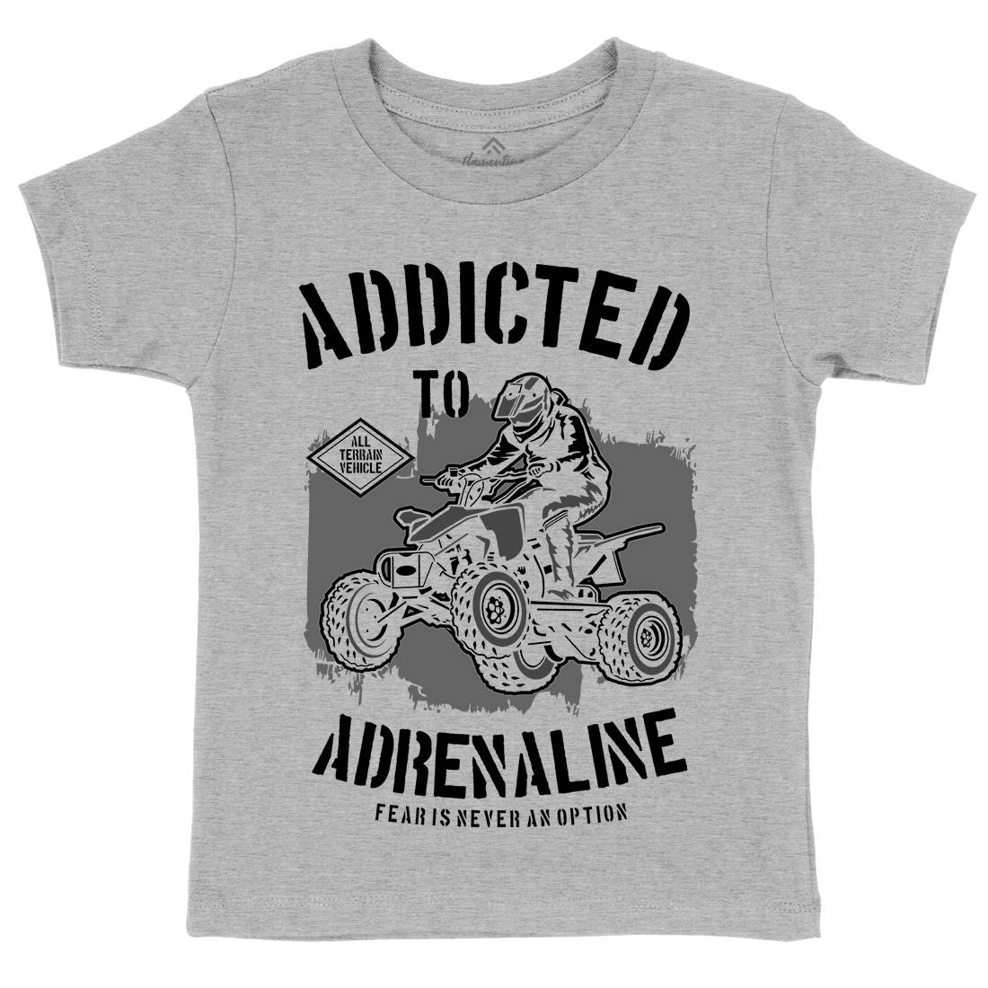 Addicted To Adrenaline Kids Crew Neck T-Shirt Motorcycles B174