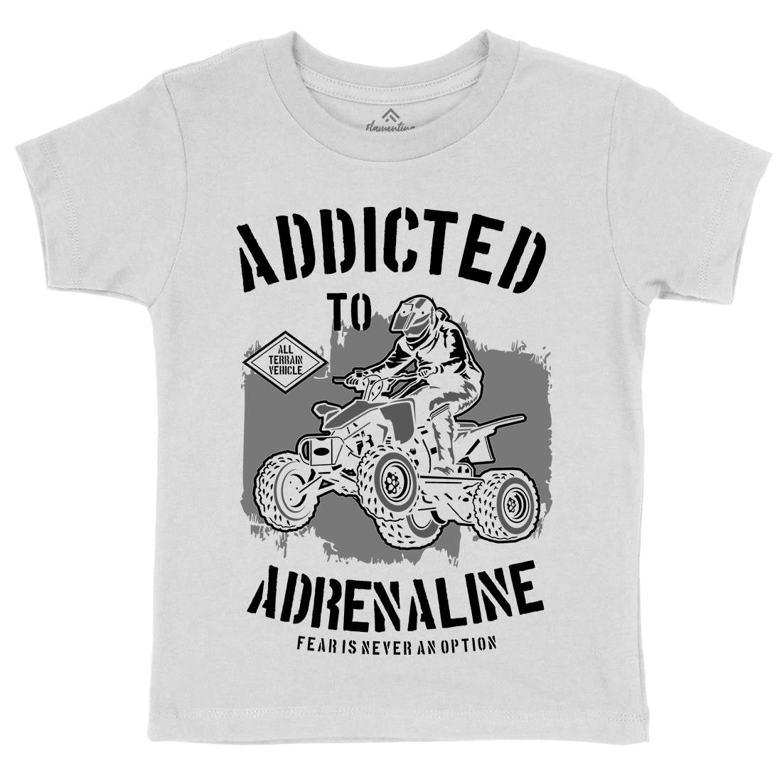 Addicted To Adrenaline Kids Crew Neck T-Shirt Motorcycles B174