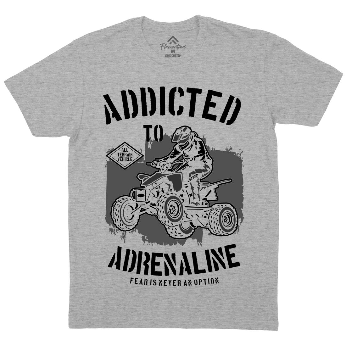 Addicted To Adrenaline Mens Organic Crew Neck T-Shirt Motorcycles B174