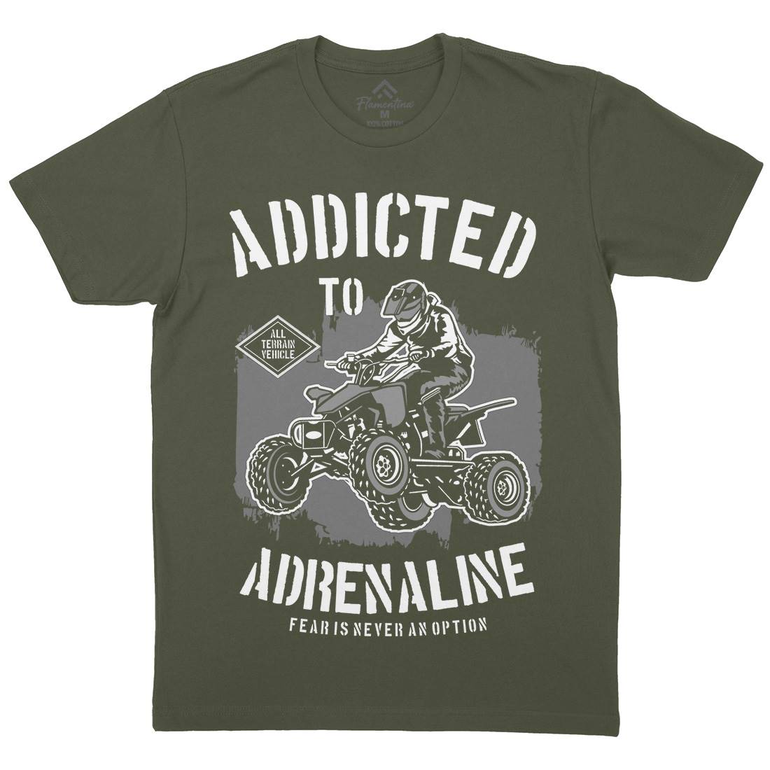 Addicted To Adrenaline Mens Organic Crew Neck T-Shirt Motorcycles B174