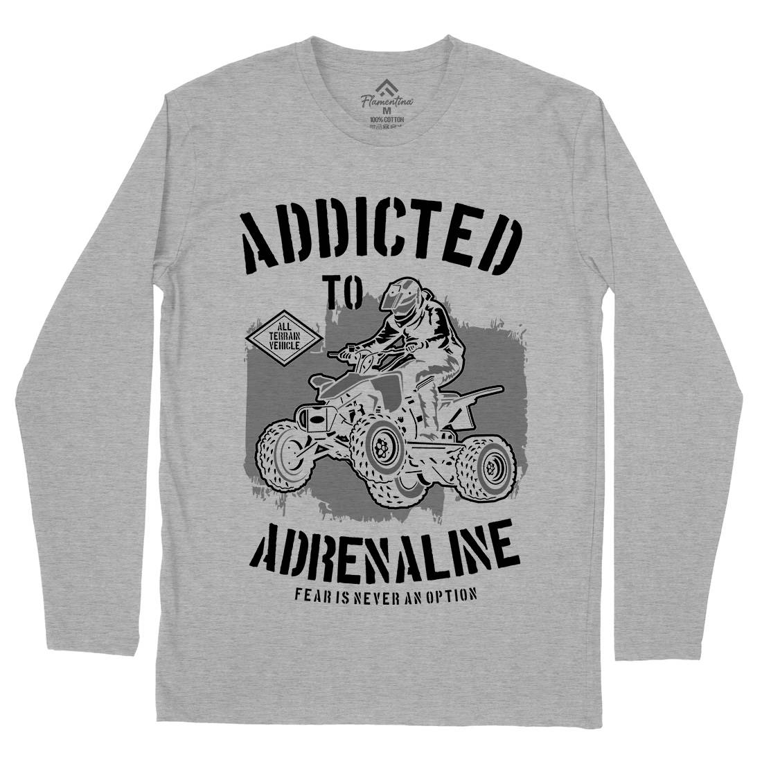 Addicted To Adrenaline Mens Long Sleeve T-Shirt Motorcycles B174