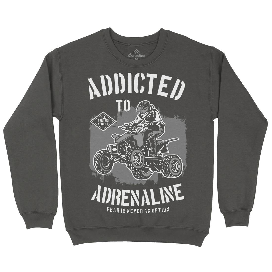 Addicted To Adrenaline Mens Crew Neck Sweatshirt Motorcycles B174