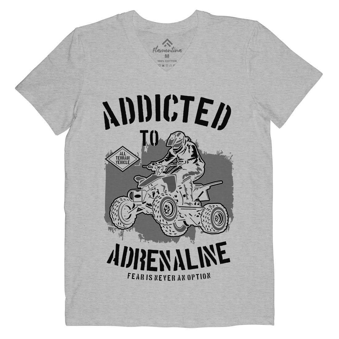 Addicted To Adrenaline Mens V-Neck T-Shirt Motorcycles B174