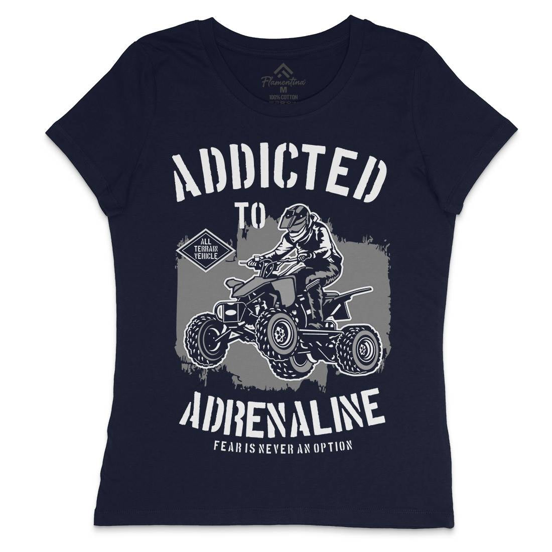 Addicted To Adrenaline Womens Crew Neck T-Shirt Motorcycles B174