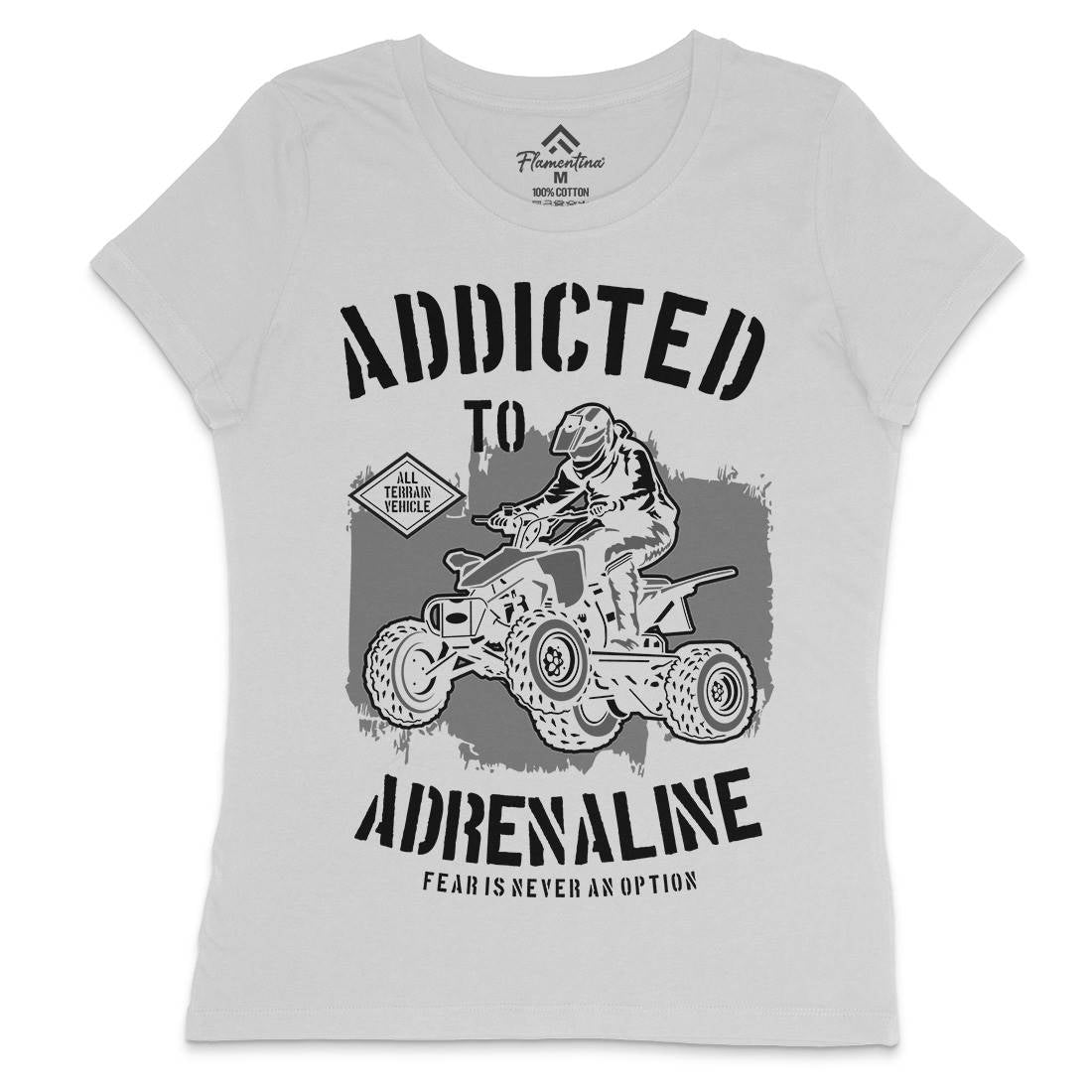 Addicted To Adrenaline Womens Crew Neck T-Shirt Motorcycles B174