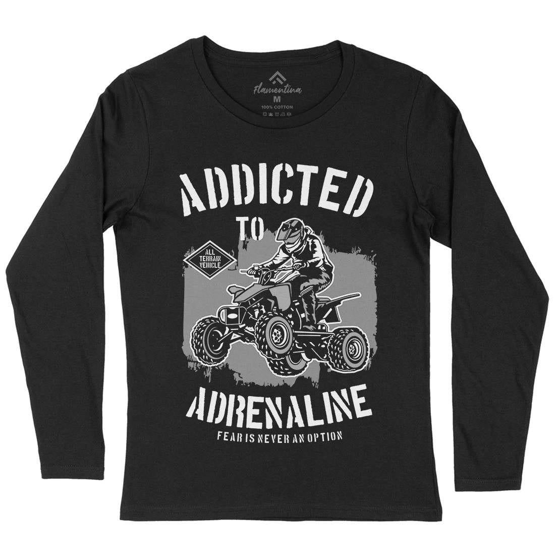 Addicted To Adrenaline Womens Long Sleeve T-Shirt Motorcycles B174