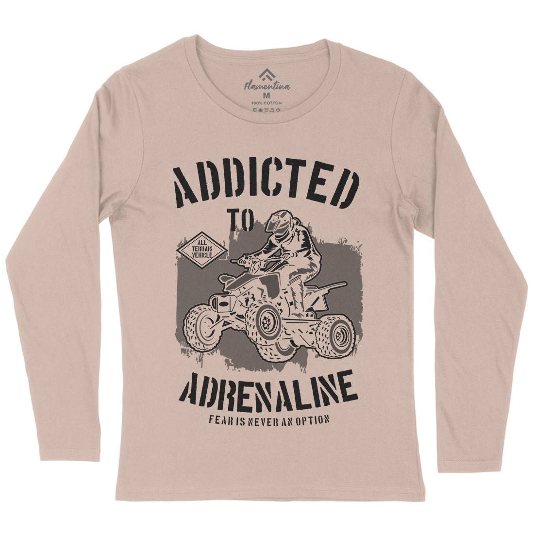 Addicted To Adrenaline Womens Long Sleeve T-Shirt Motorcycles B174