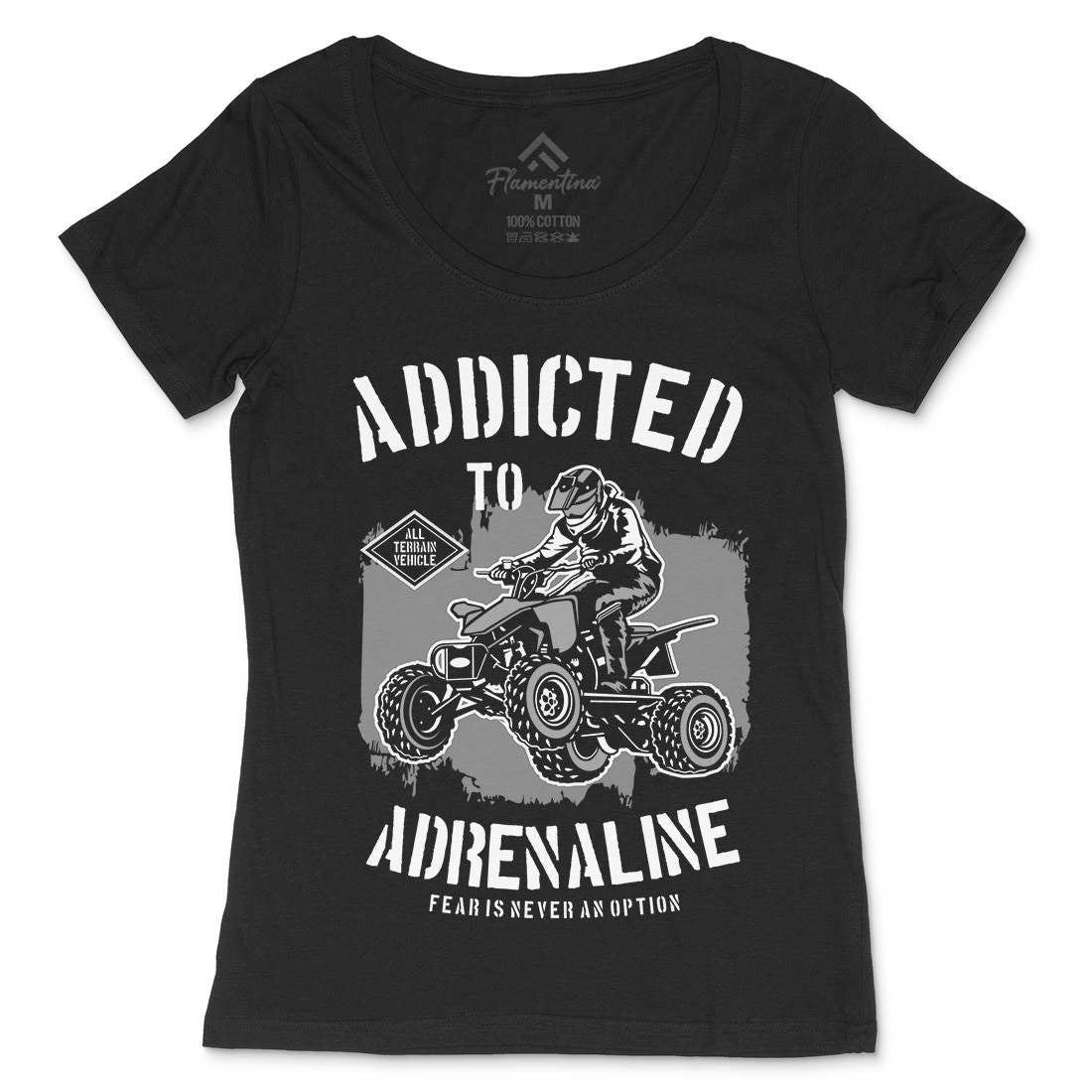 Addicted To Adrenaline Womens Scoop Neck T-Shirt Motorcycles B174