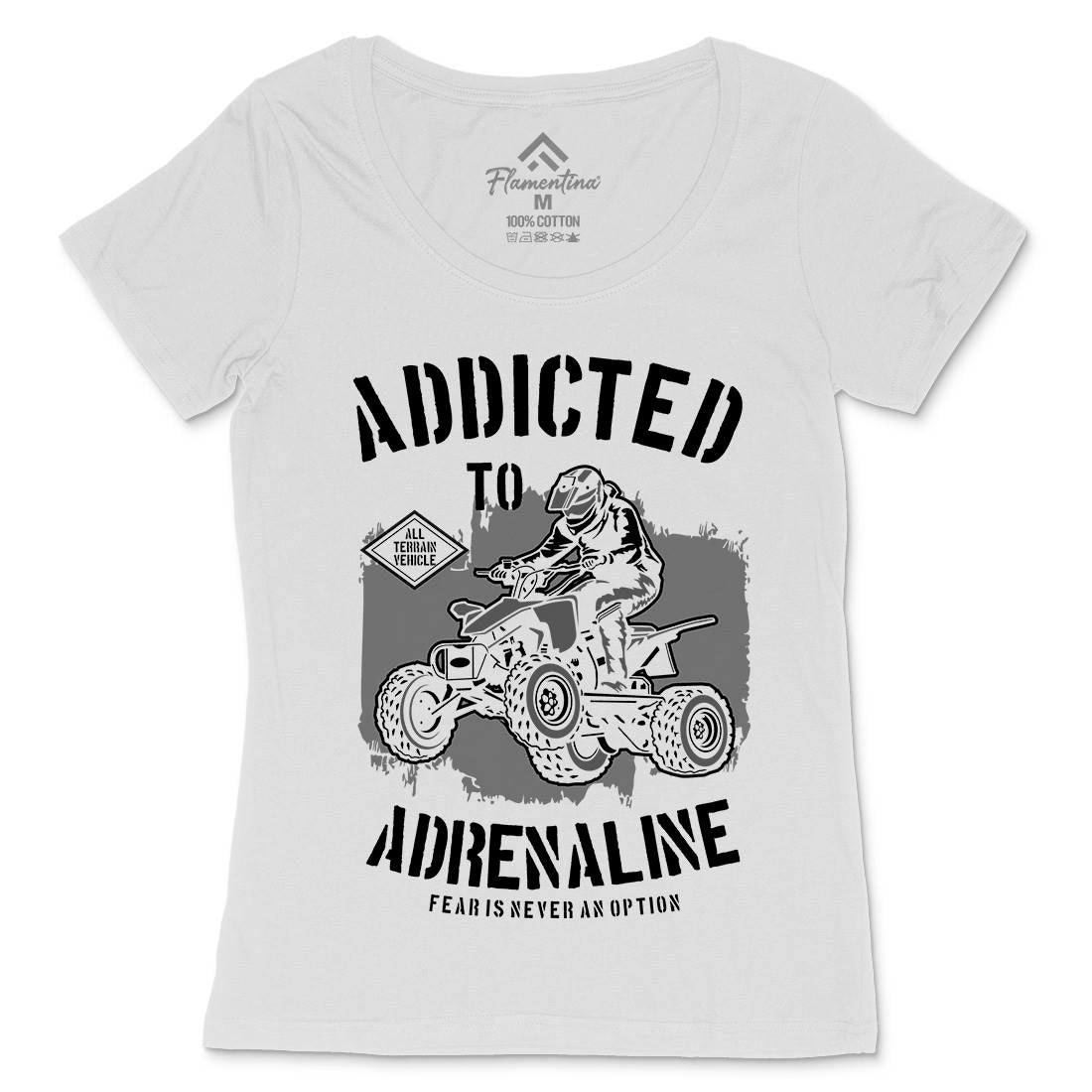 Addicted To Adrenaline Womens Scoop Neck T-Shirt Motorcycles B174
