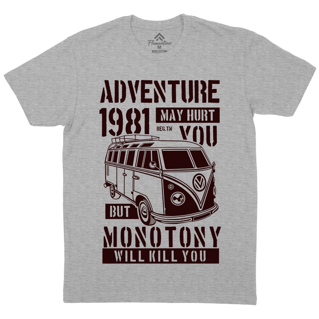 Adventure May Hurt You Mens Crew Neck T-Shirt Nature B175