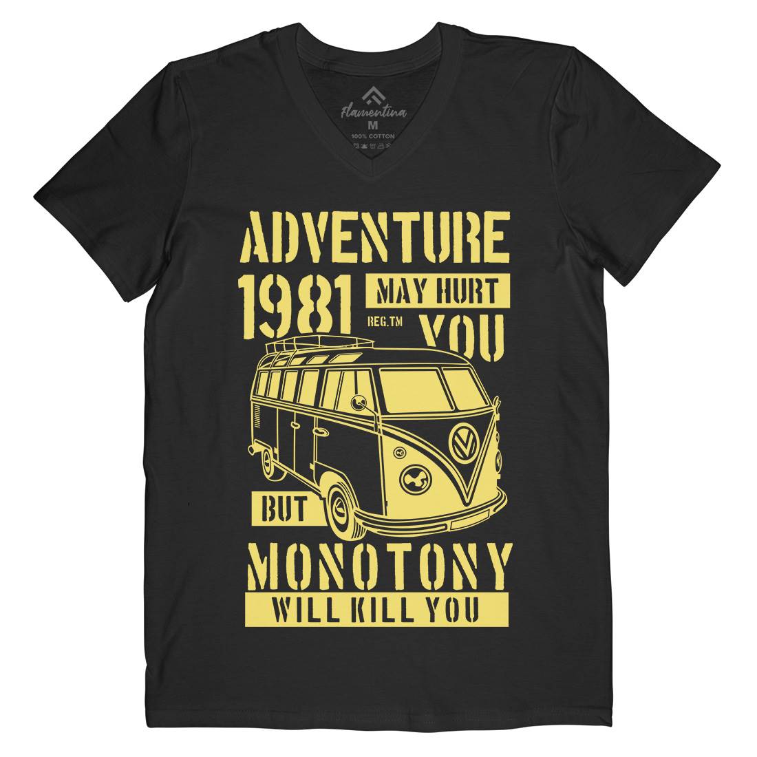 Adventure May Hurt You Mens V-Neck T-Shirt Nature B175