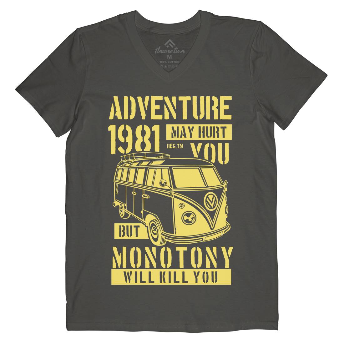 Adventure May Hurt You Mens V-Neck T-Shirt Nature B175