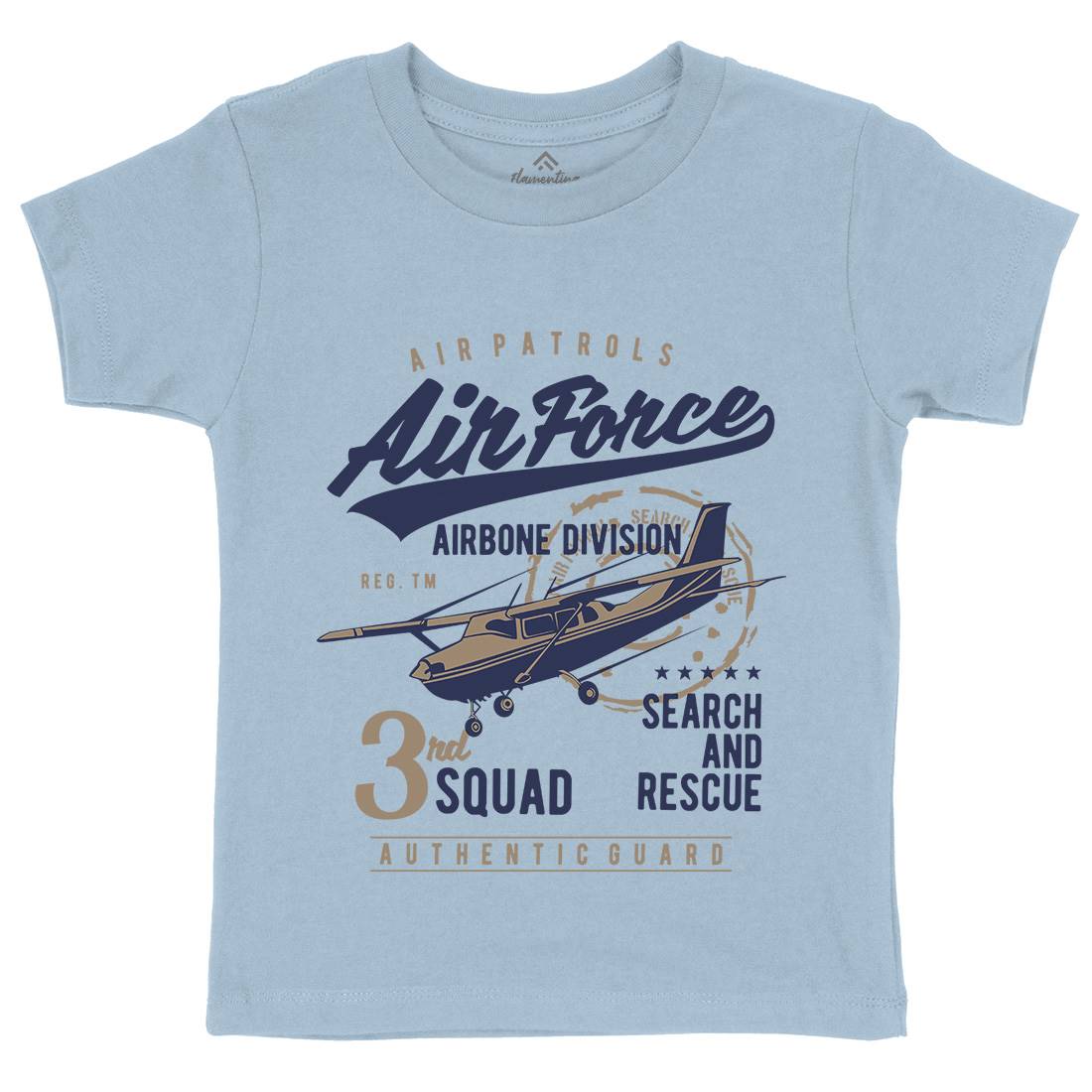 Air Force Kids Crew Neck T-Shirt Army B176