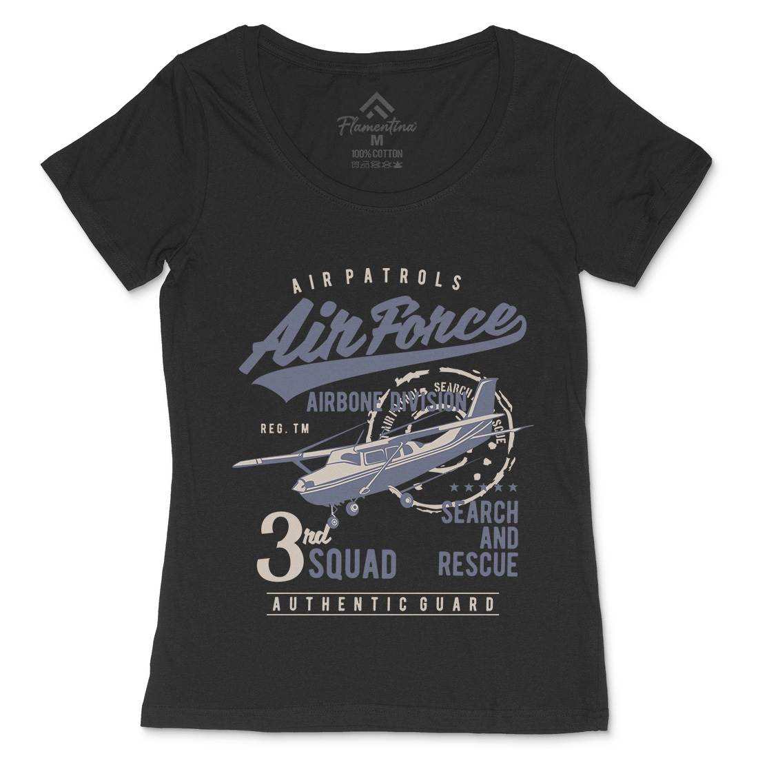 Air Force Womens Scoop Neck T-Shirt Army B176