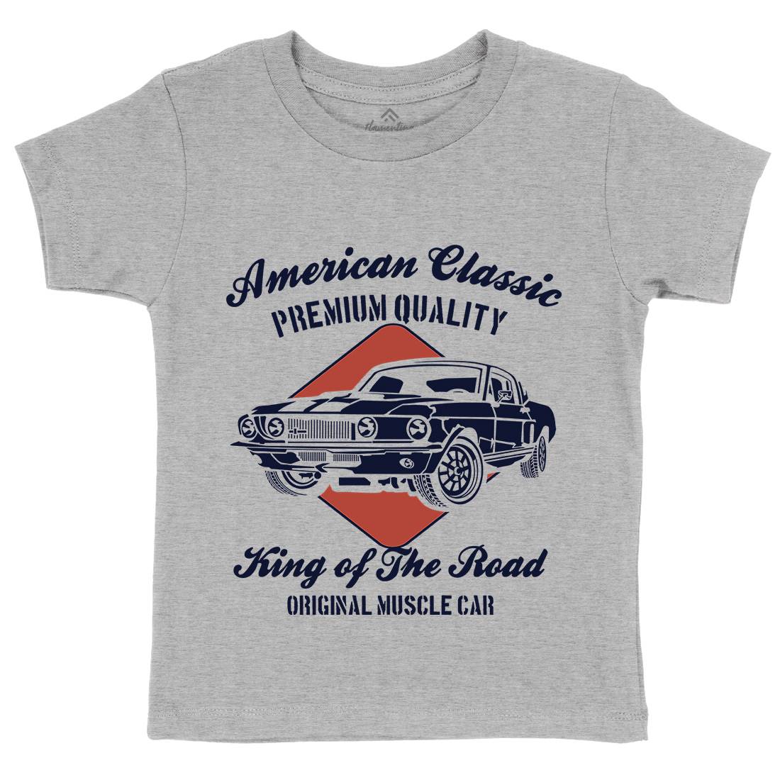 American Classic Kids Organic Crew Neck T-Shirt Cars B177