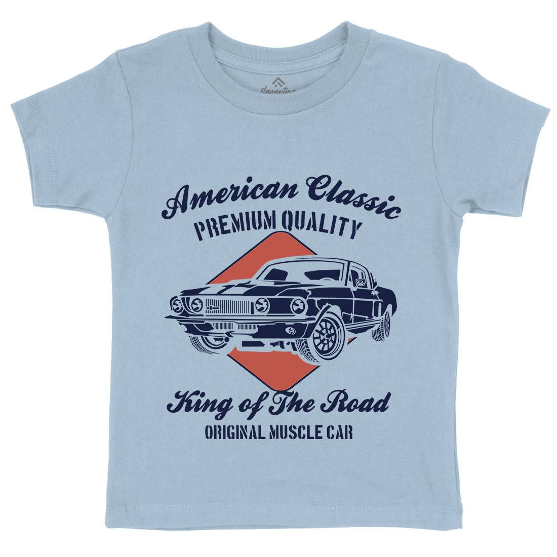 American Classic Kids Organic Crew Neck T-Shirt Cars B177