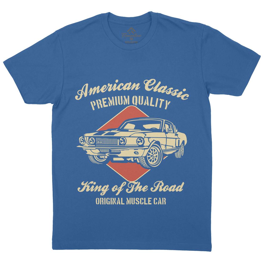 American Classic Mens Organic Crew Neck T-Shirt Cars B177