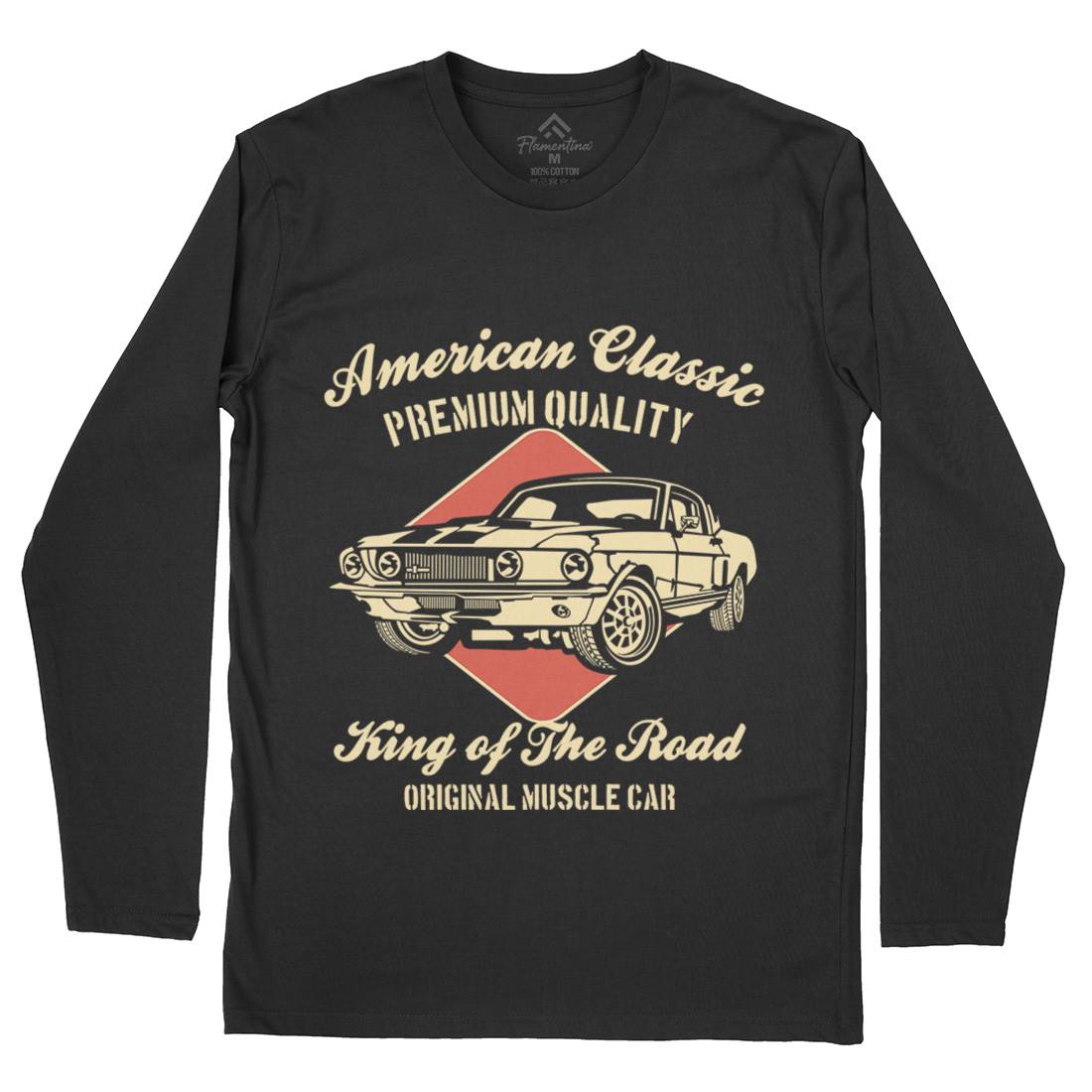 American Classic Mens Long Sleeve T-Shirt Cars B177