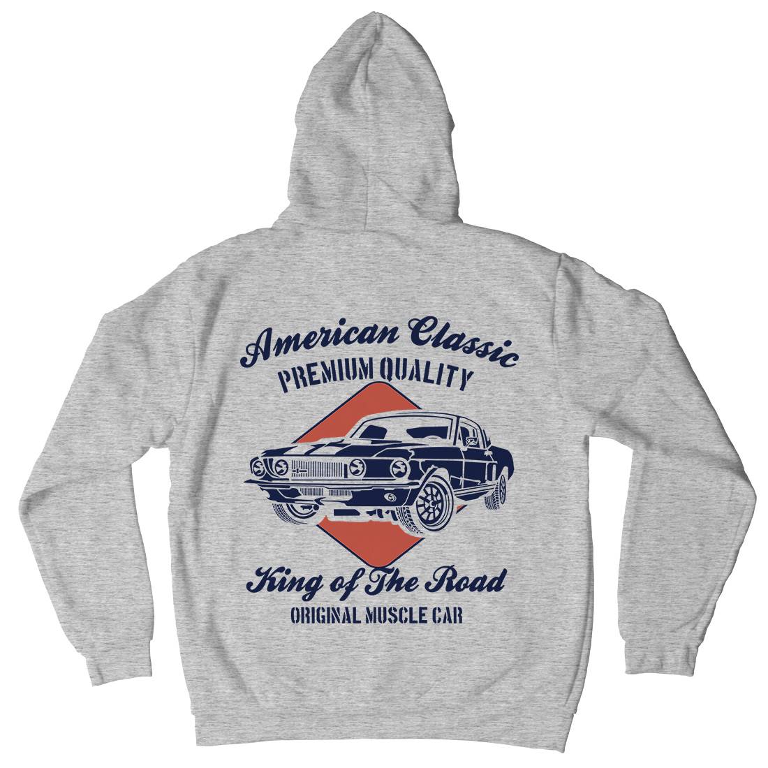 American Classic Mens Hoodie With Pocket Cars B177