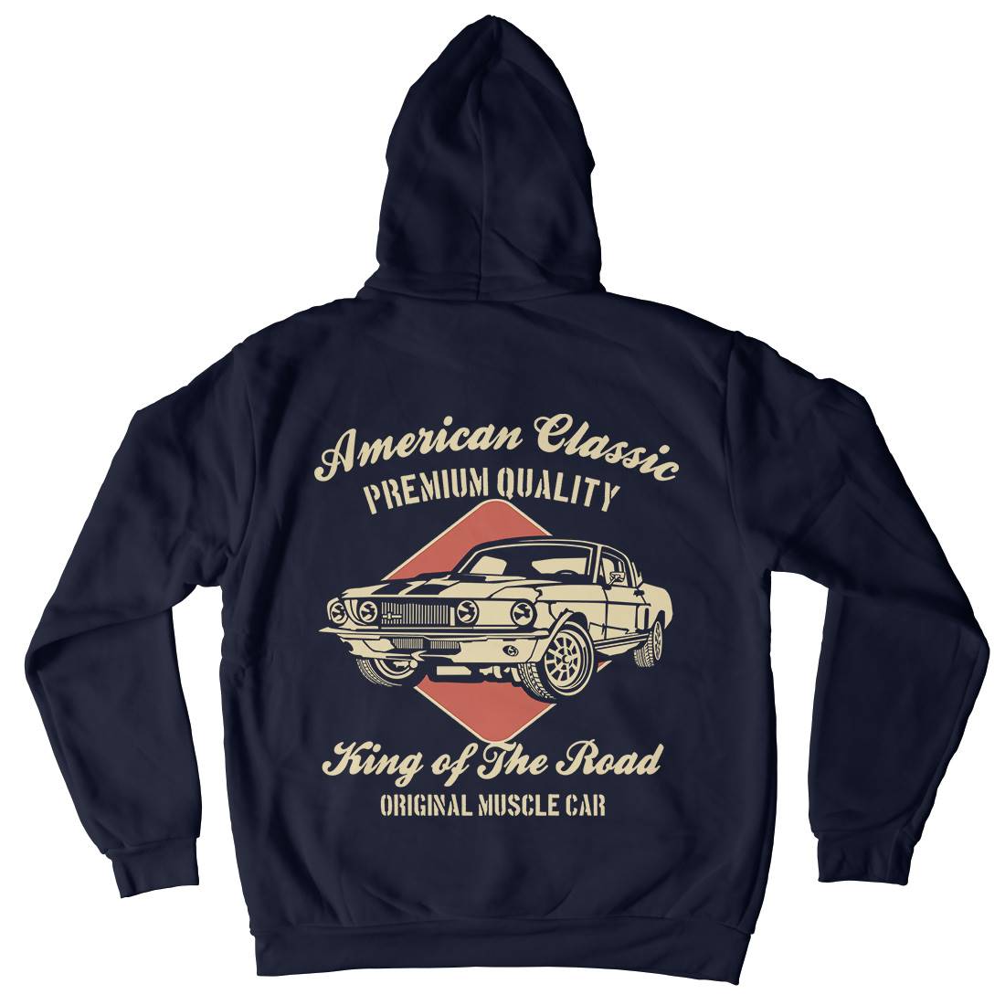 American Classic Mens Hoodie With Pocket Cars B177