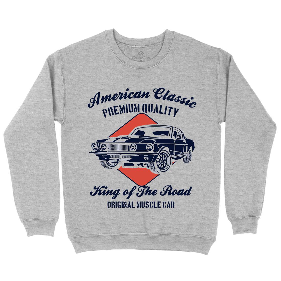 American Classic Mens Crew Neck Sweatshirt Cars B177