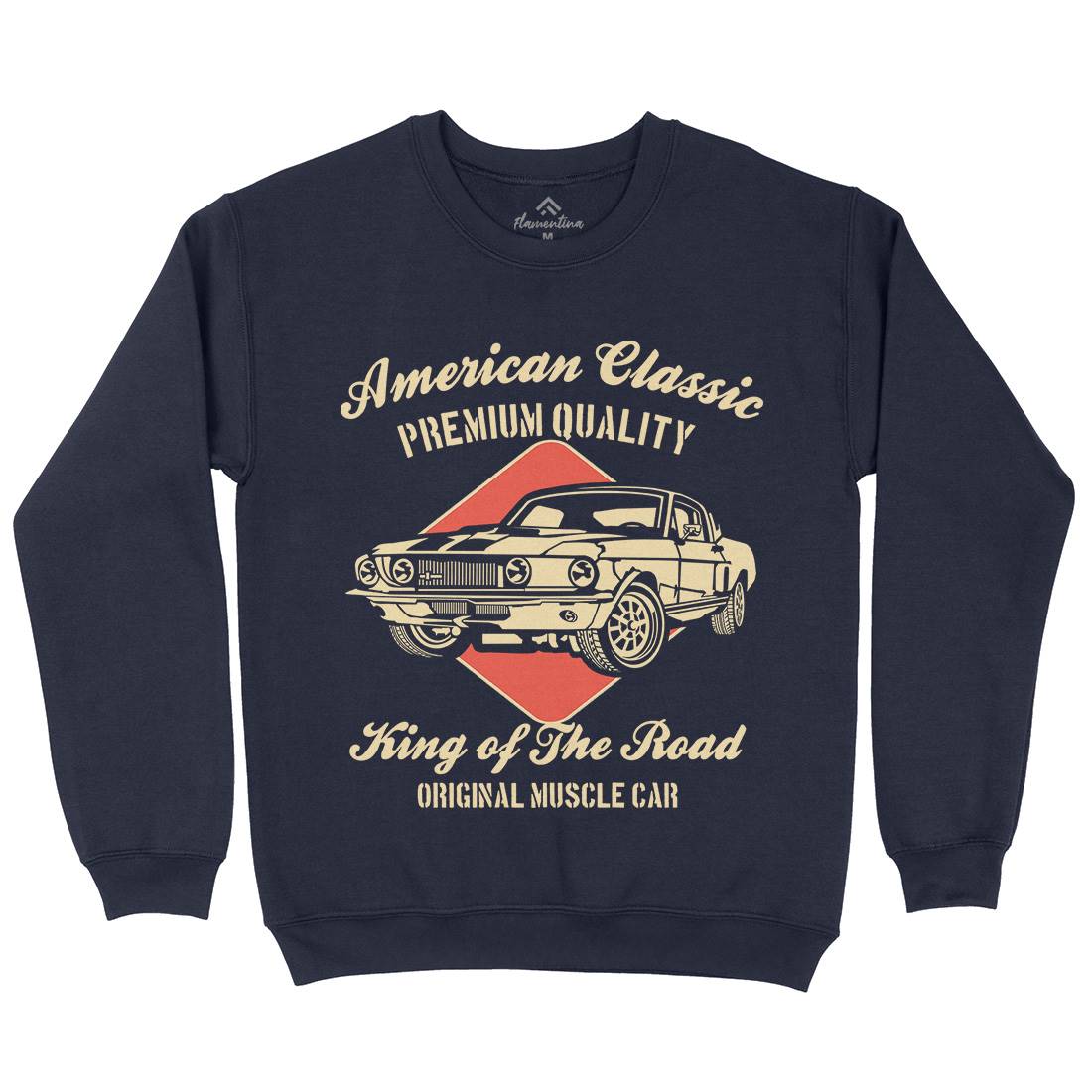 American Classic Mens Crew Neck Sweatshirt Cars B177