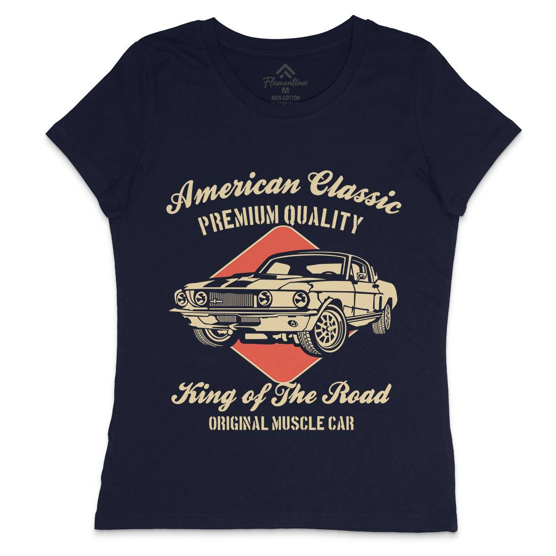 American Classic Womens Crew Neck T-Shirt Cars B177