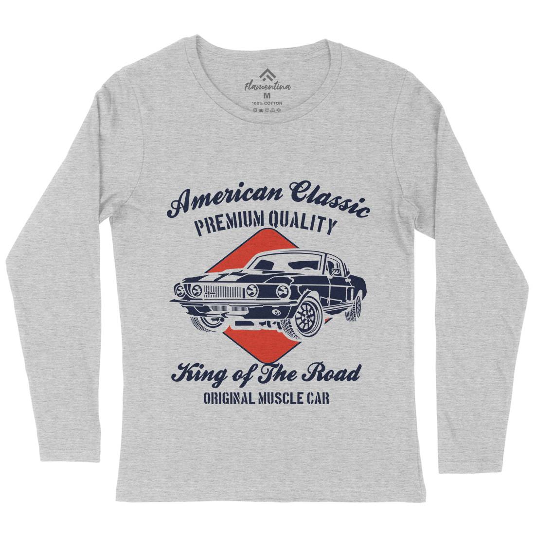 American Classic Womens Long Sleeve T-Shirt Cars B177