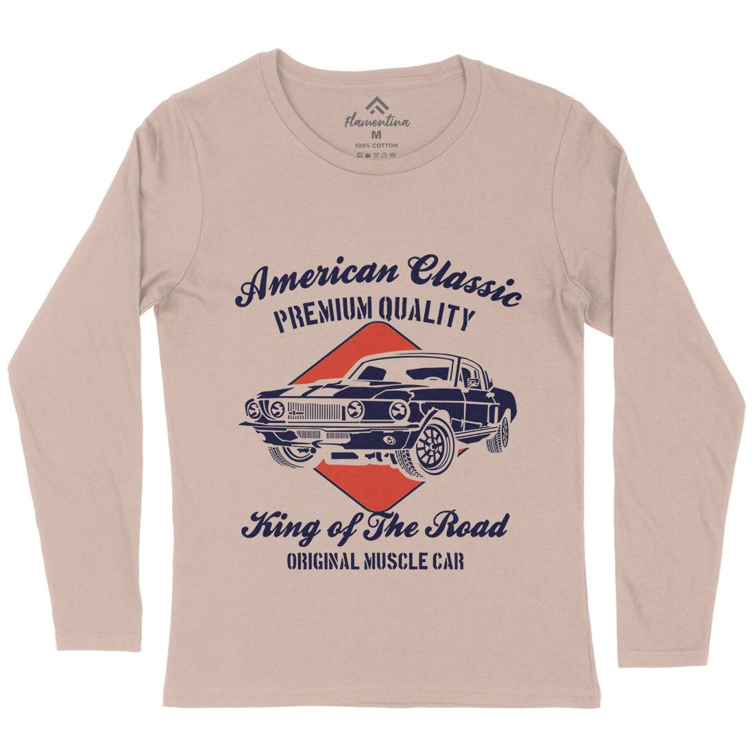 American Classic Womens Long Sleeve T-Shirt Cars B177