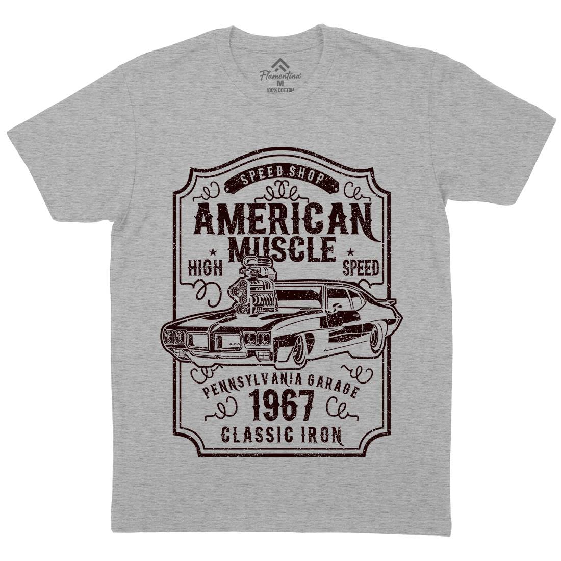 American Muscle Mens Crew Neck T-Shirt Cars B178