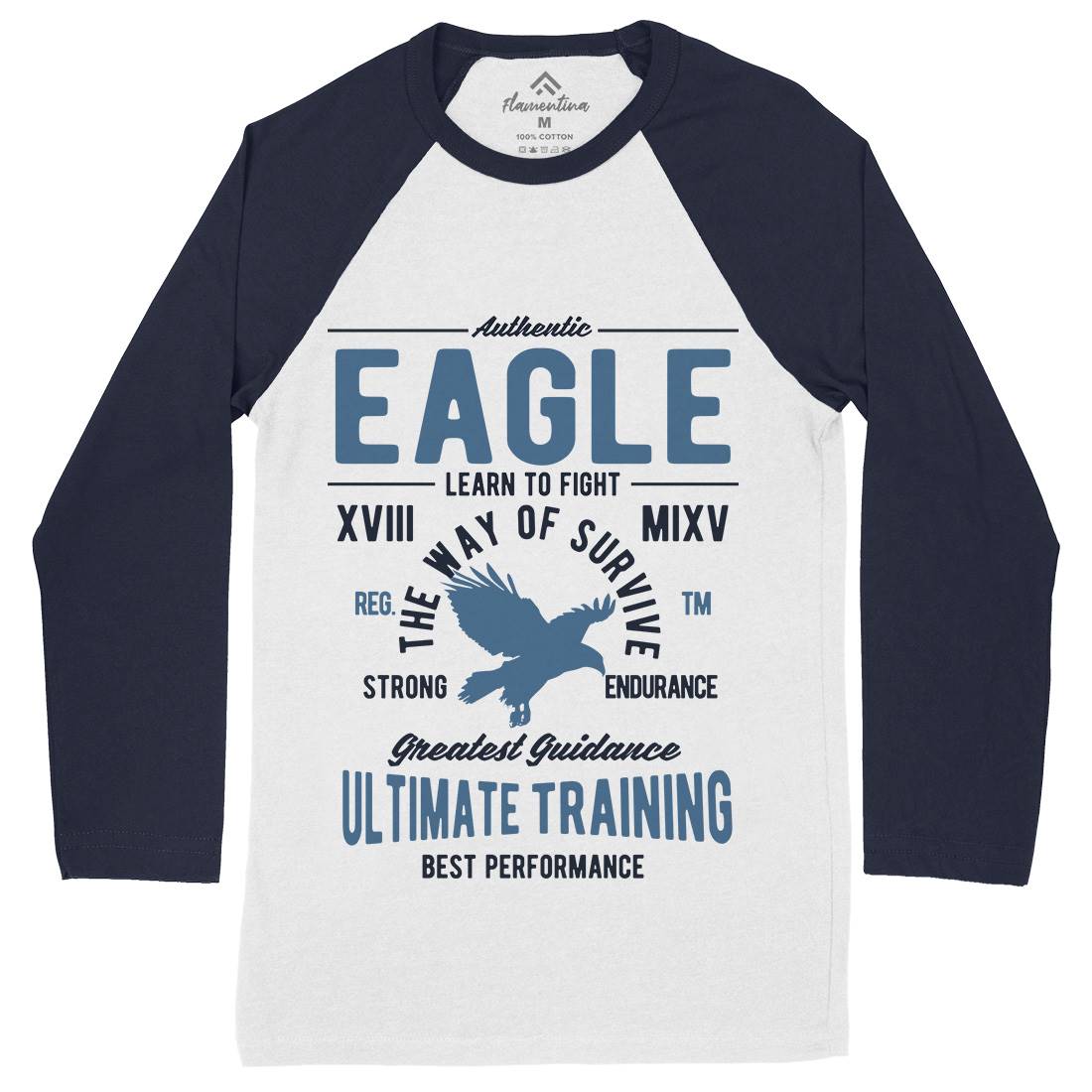 Authentic Eagle Mens Long Sleeve Baseball T-Shirt Animals B180