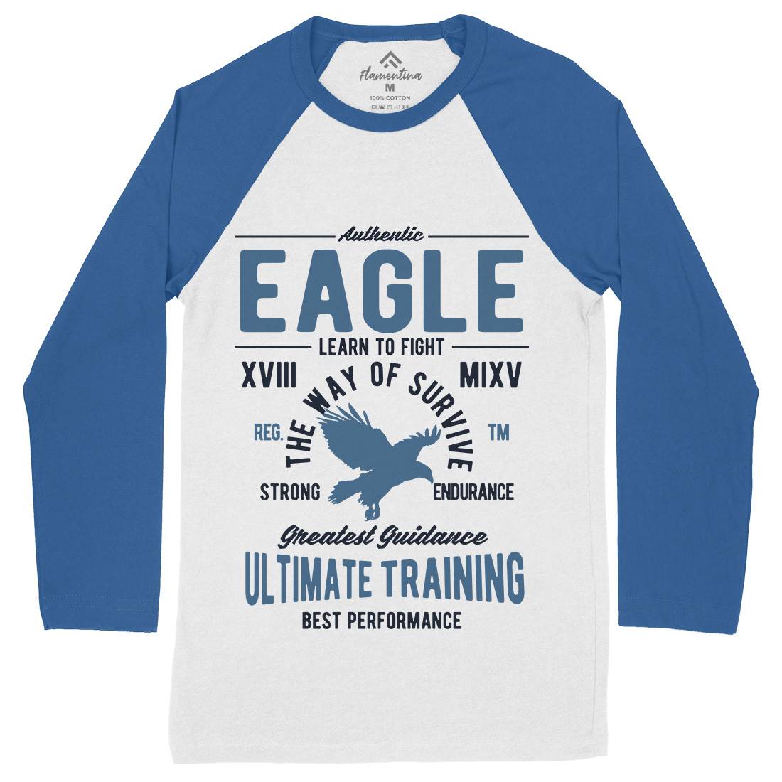 Authentic Eagle Mens Long Sleeve Baseball T-Shirt Animals B180