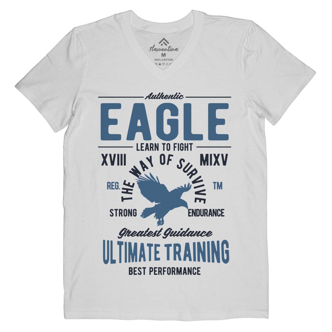 Authentic Eagle Mens Organic V-Neck T-Shirt Animals B180