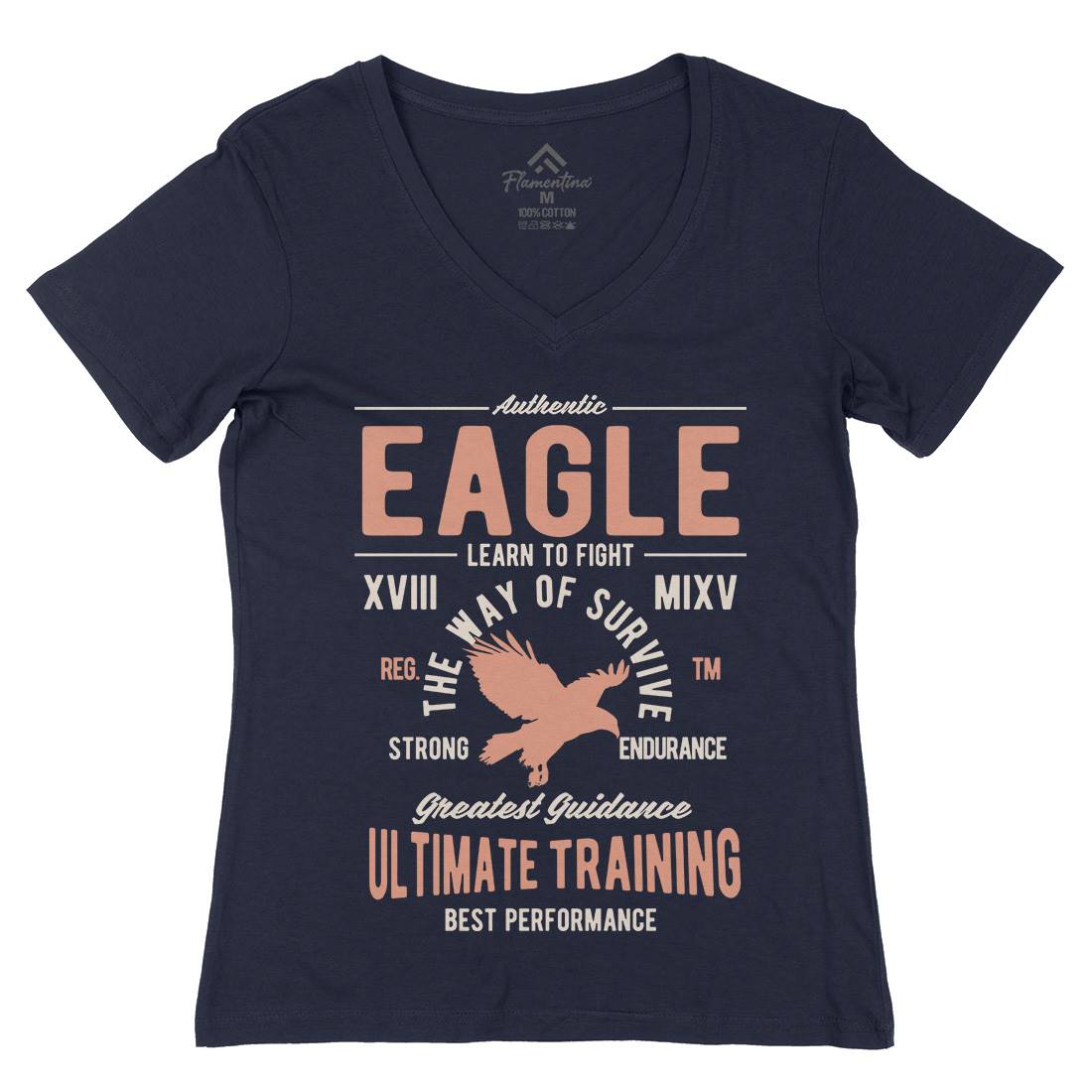 Authentic Eagle Womens Organic V-Neck T-Shirt Animals B180