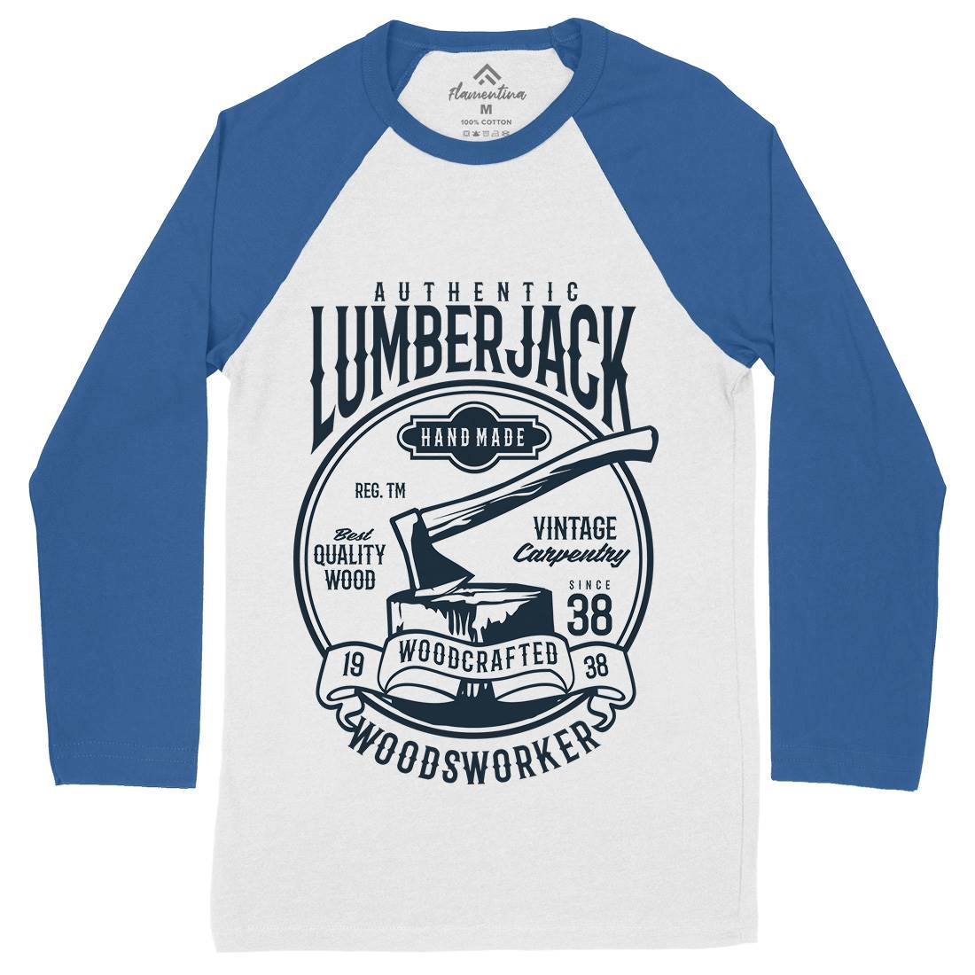 Authentic Lumberjack Mens Long Sleeve Baseball T-Shirt Retro B181