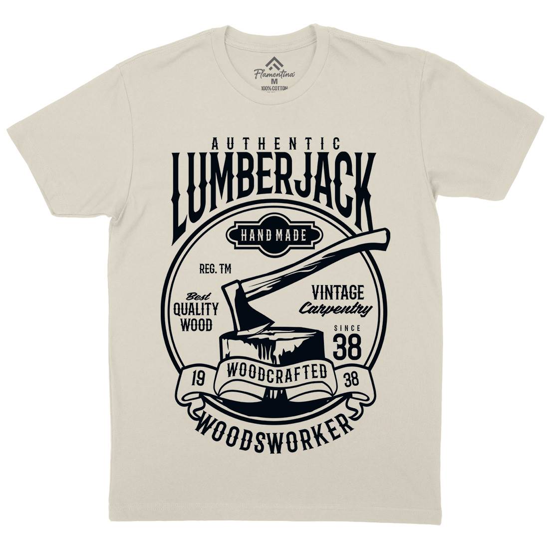 Authentic Lumberjack Mens Organic Crew Neck T-Shirt Retro B181