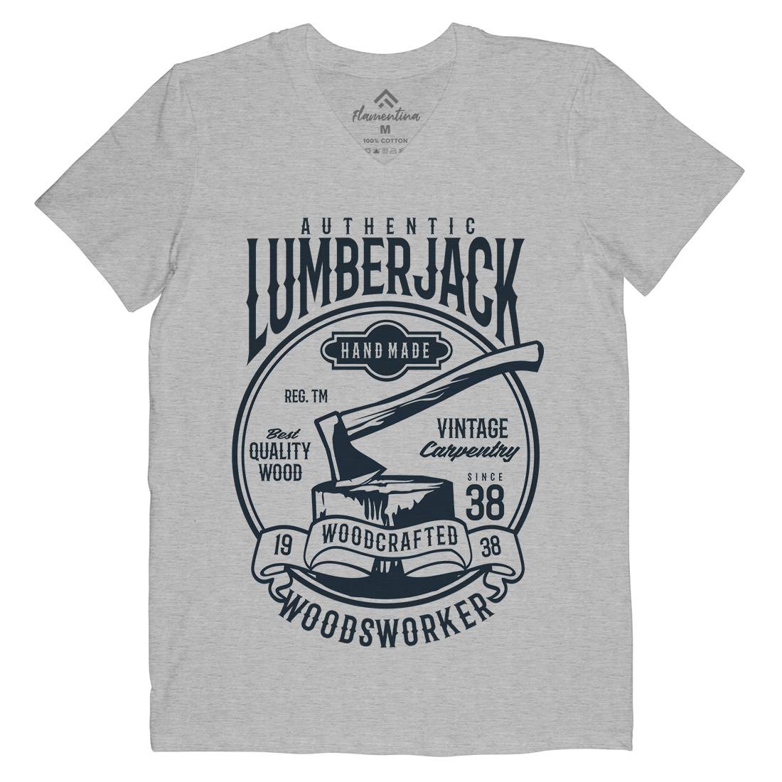 Authentic Lumberjack Mens V-Neck T-Shirt Retro B181