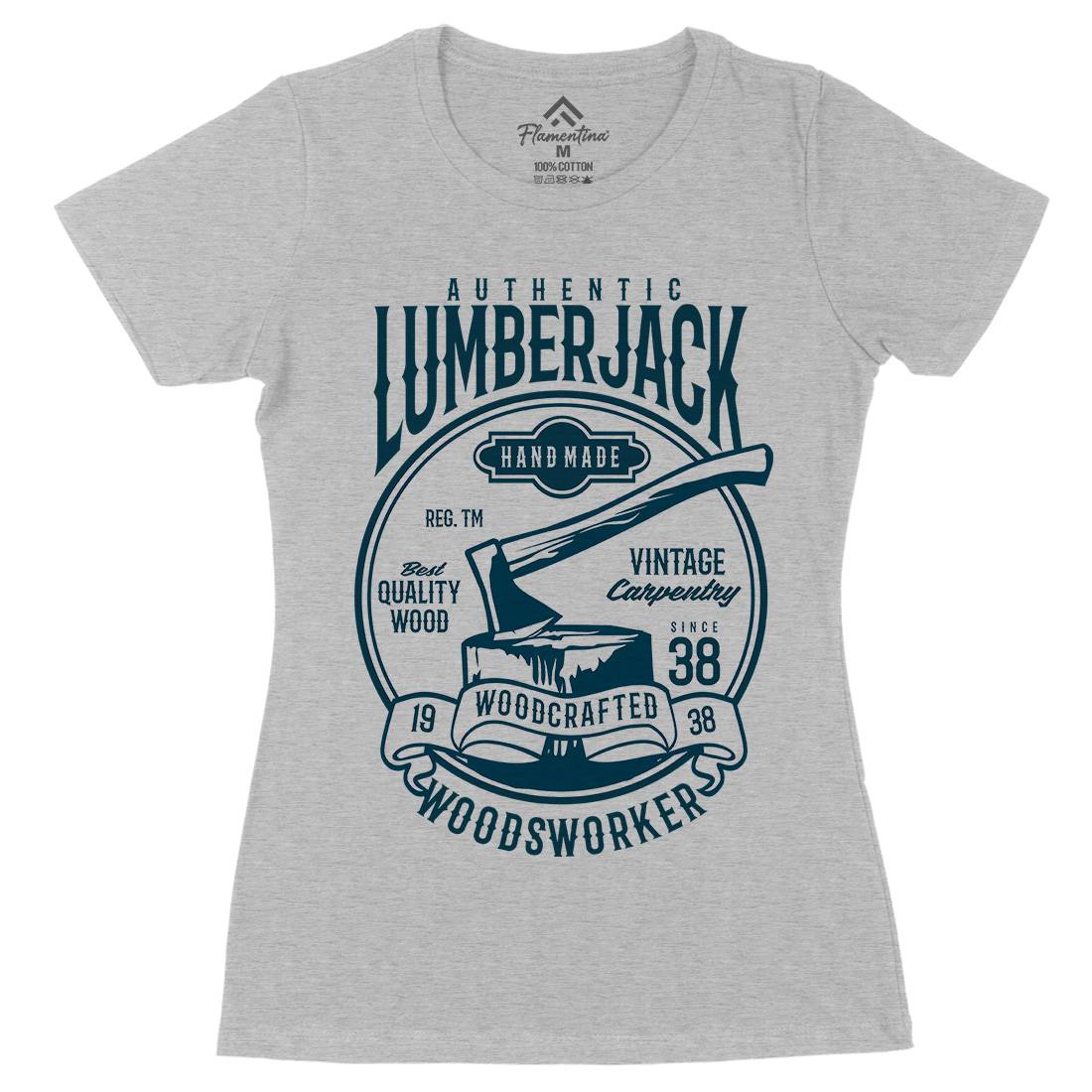 Authentic Lumberjack Womens Organic Crew Neck T-Shirt Retro B181