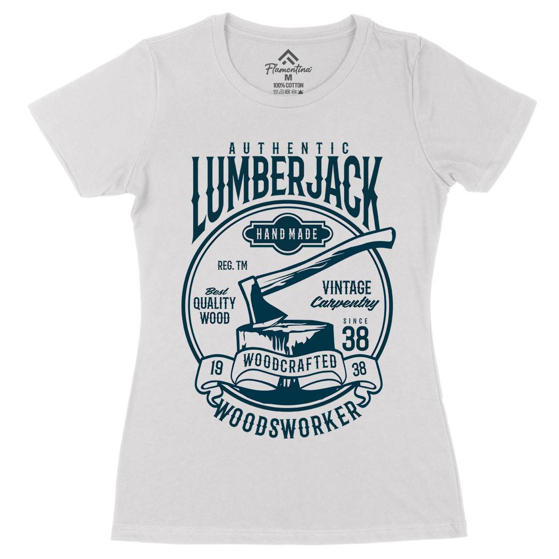 Authentic Lumberjack Womens Organic Crew Neck T-Shirt Retro B181