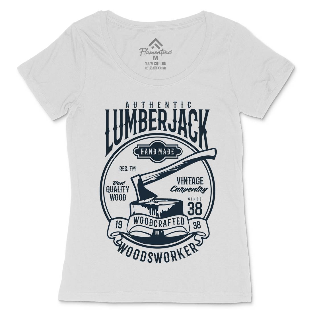 Authentic Lumberjack Womens Scoop Neck T-Shirt Retro B181