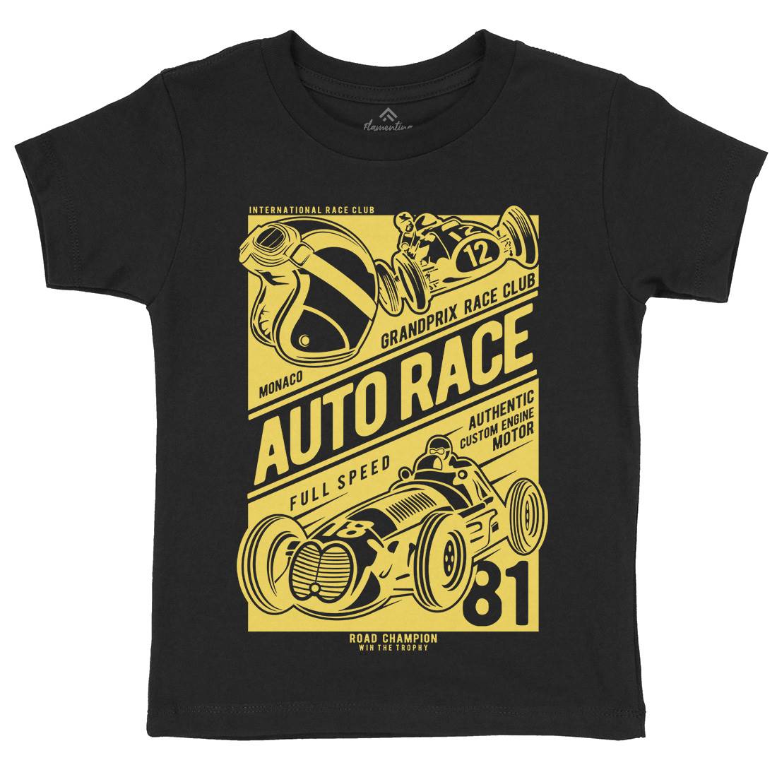 Auto Race Kids Crew Neck T-Shirt Cars B182