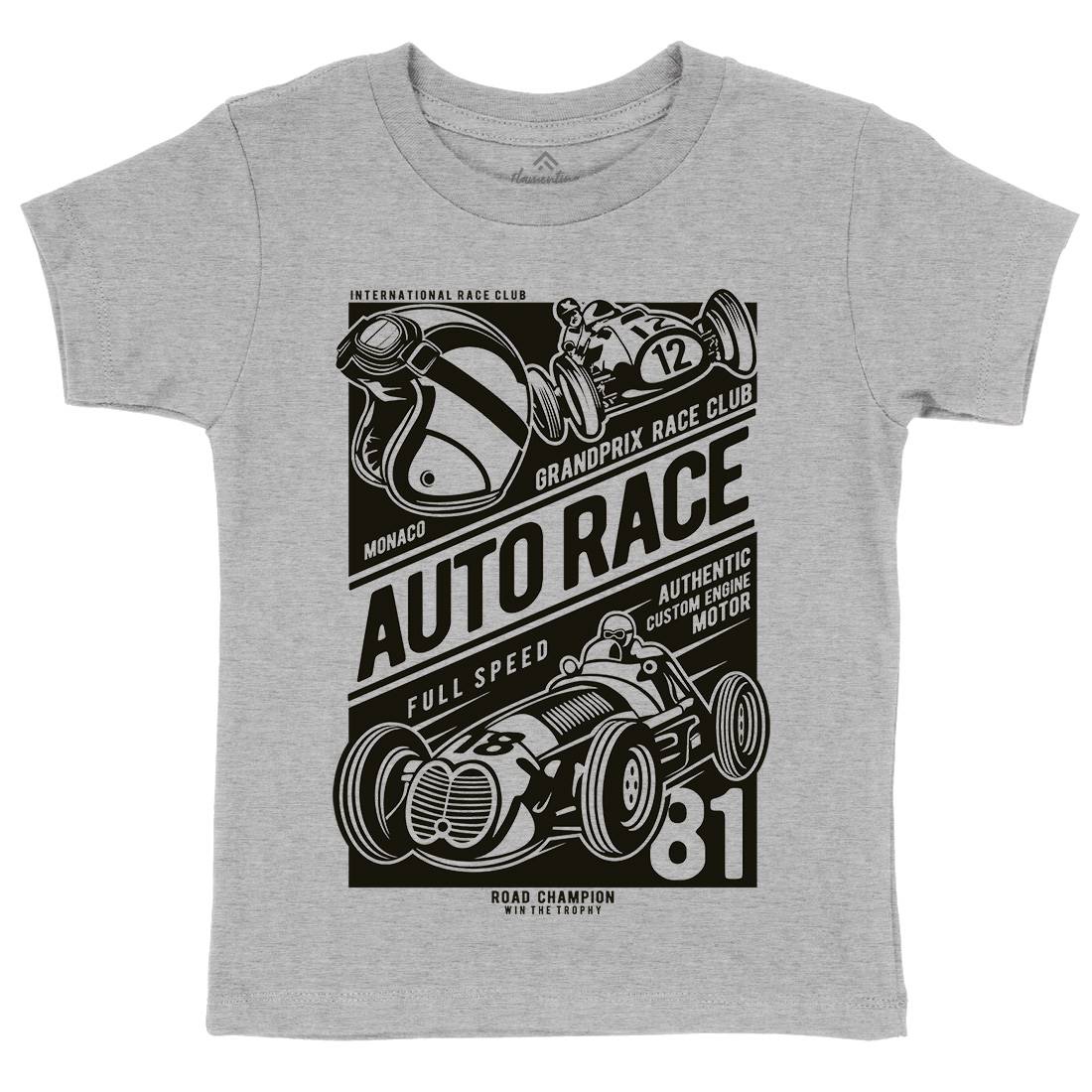 Auto Race Kids Organic Crew Neck T-Shirt Cars B182