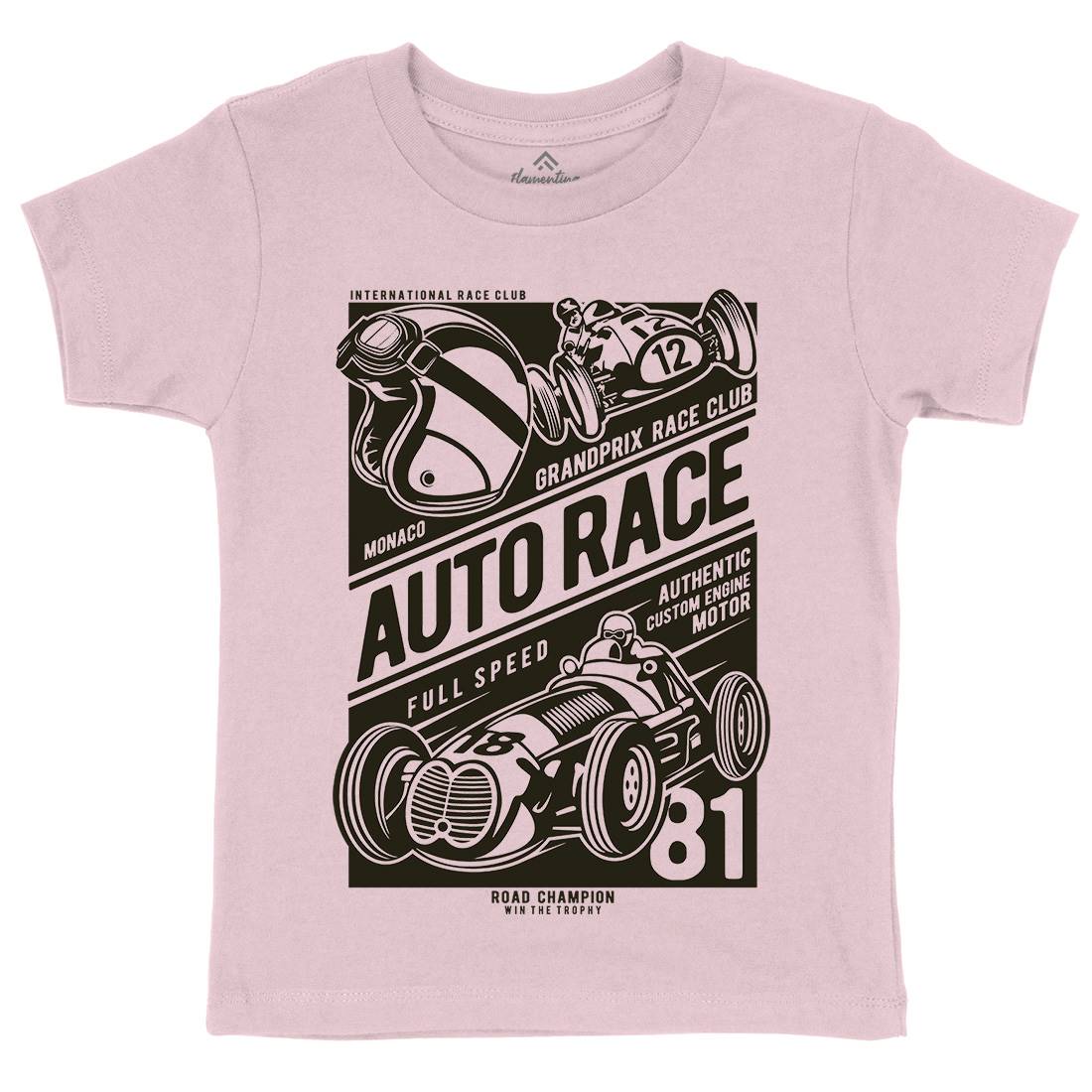 Auto Race Kids Organic Crew Neck T-Shirt Cars B182