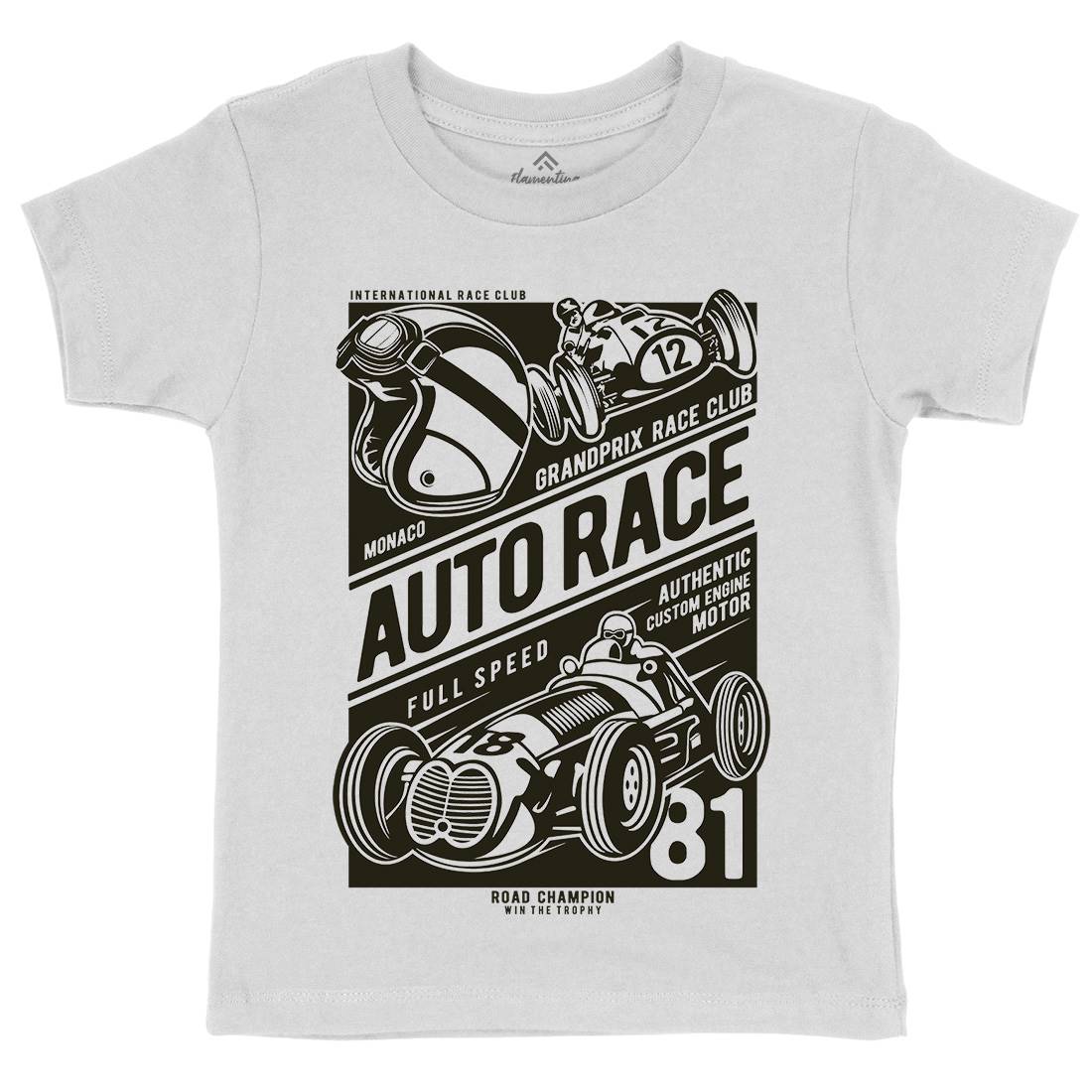 Auto Race Kids Crew Neck T-Shirt Cars B182